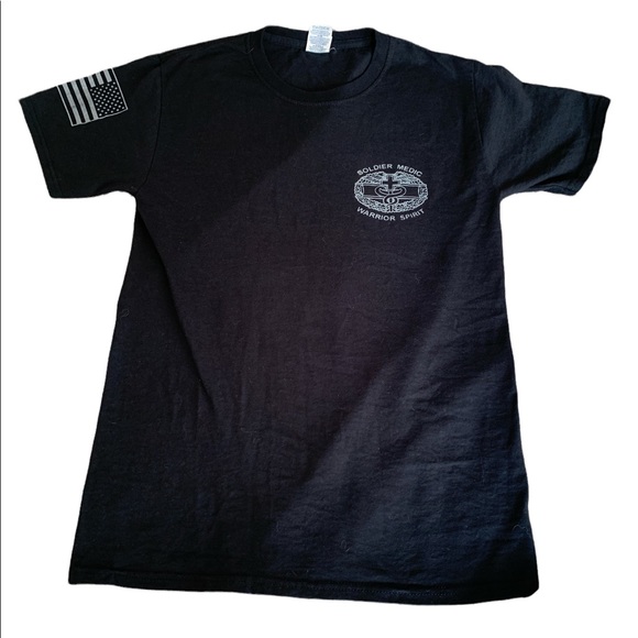 NEW US Army Soldier Medic Warrior Spirit Black Short Sleeve Tee Shirt Mens Small - Picture 4 of 7